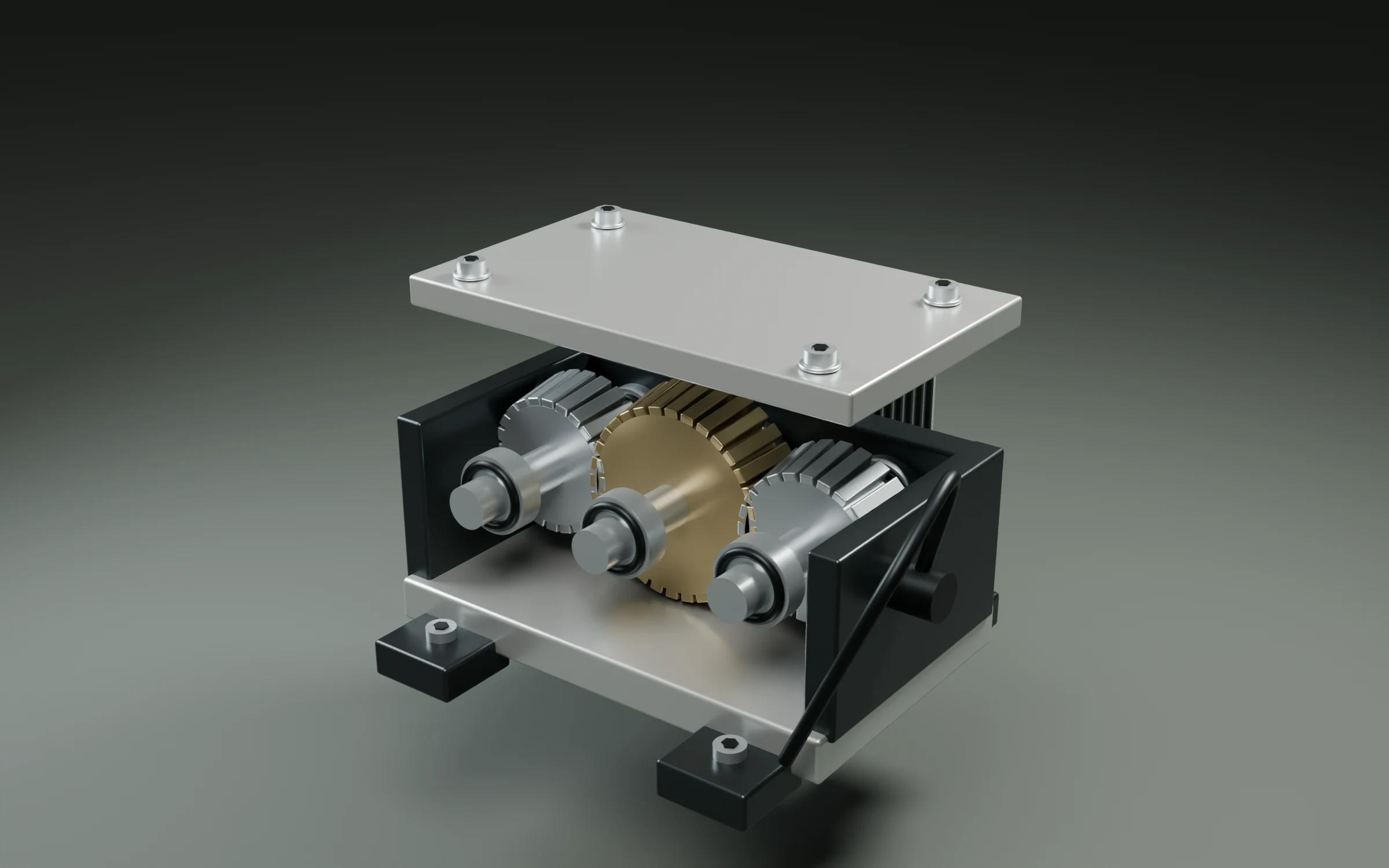 Compact reduction actuator, assembled view