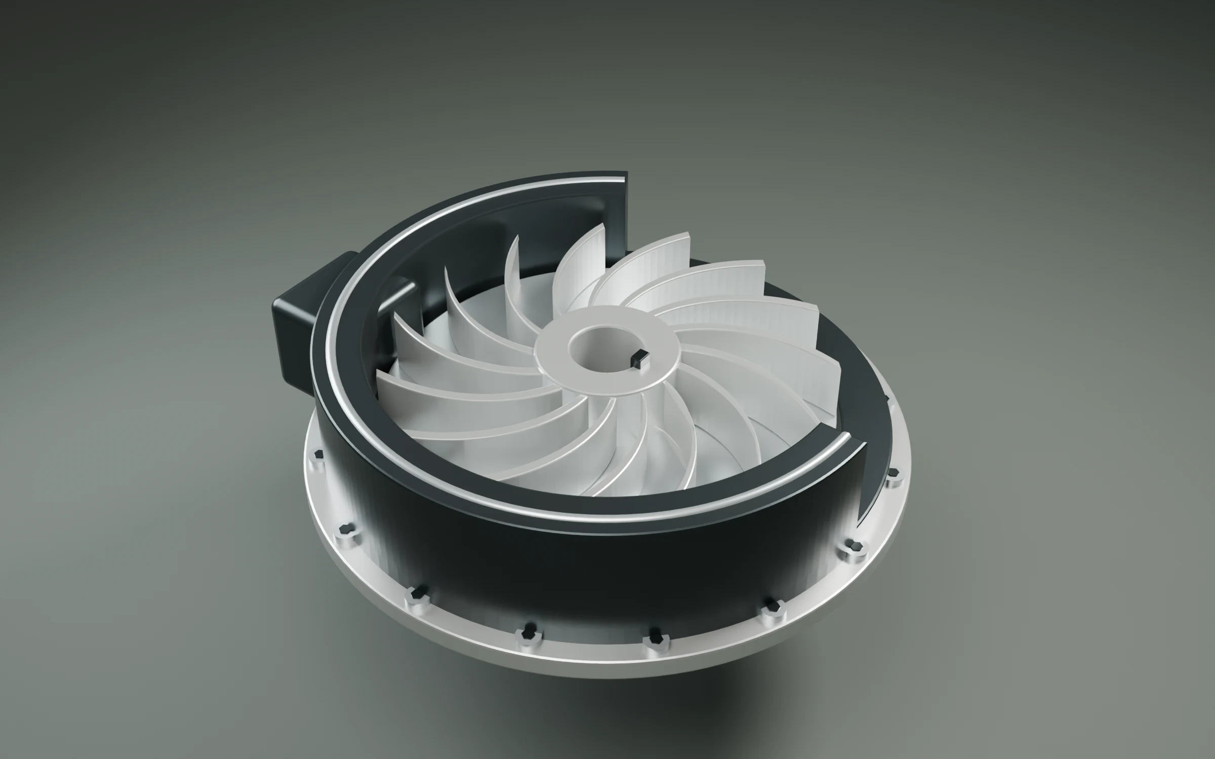 Centrifugal impeller cartridge, assembled view