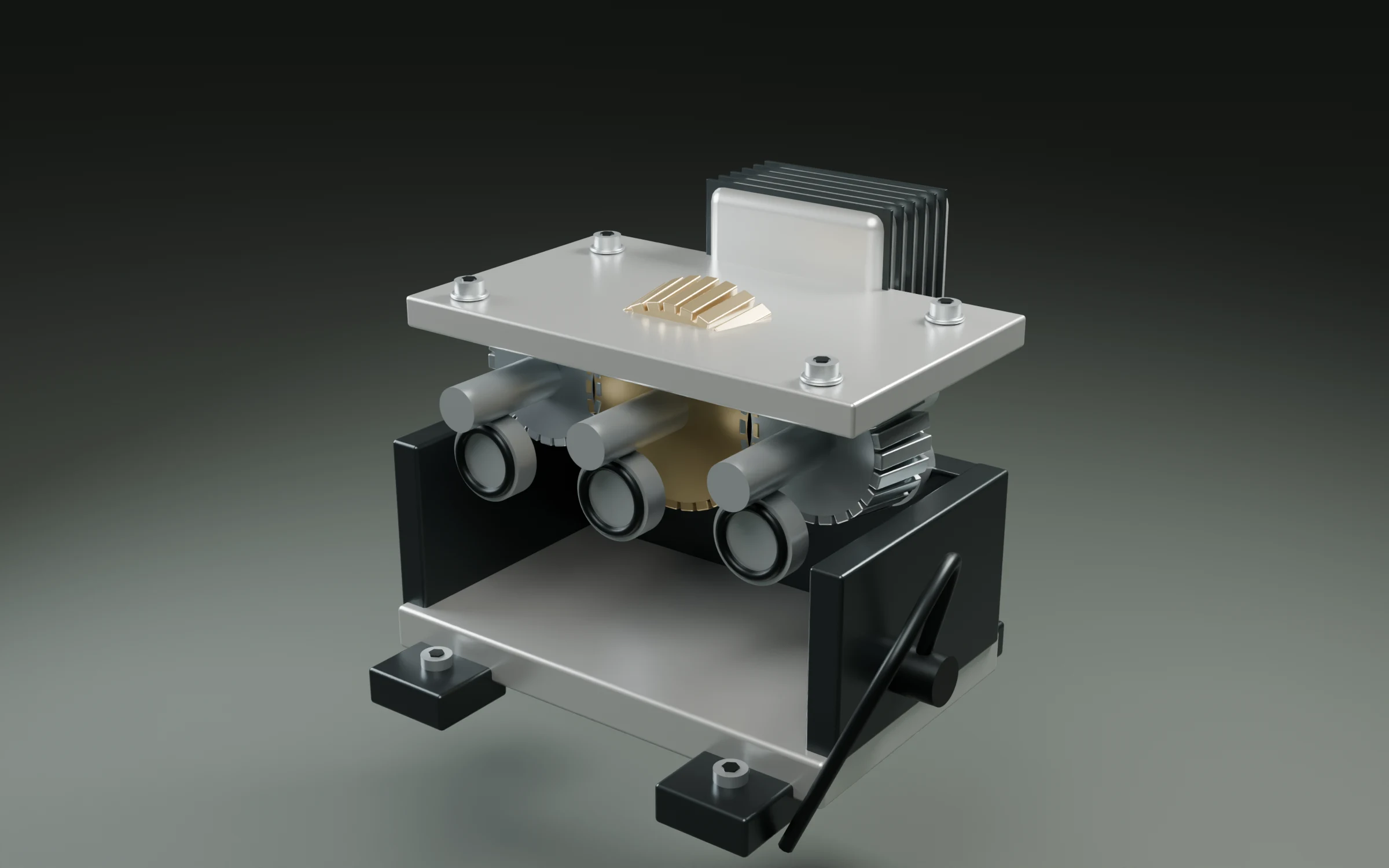 Compact reduction actuator — exploded concept assembly