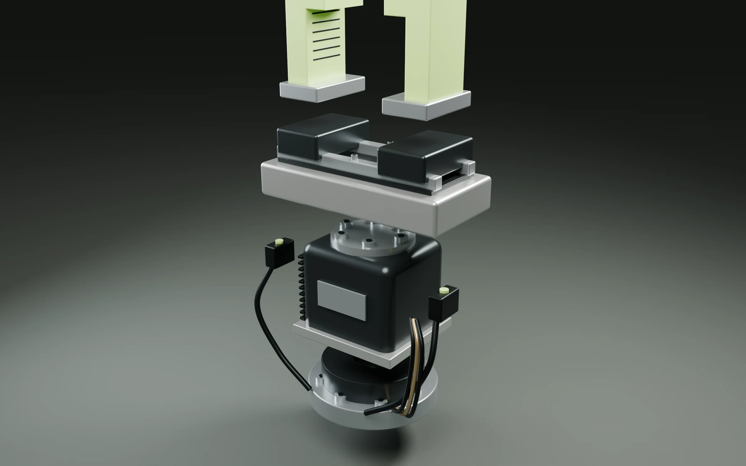 Precision robotic end effector — exploded concept assembly